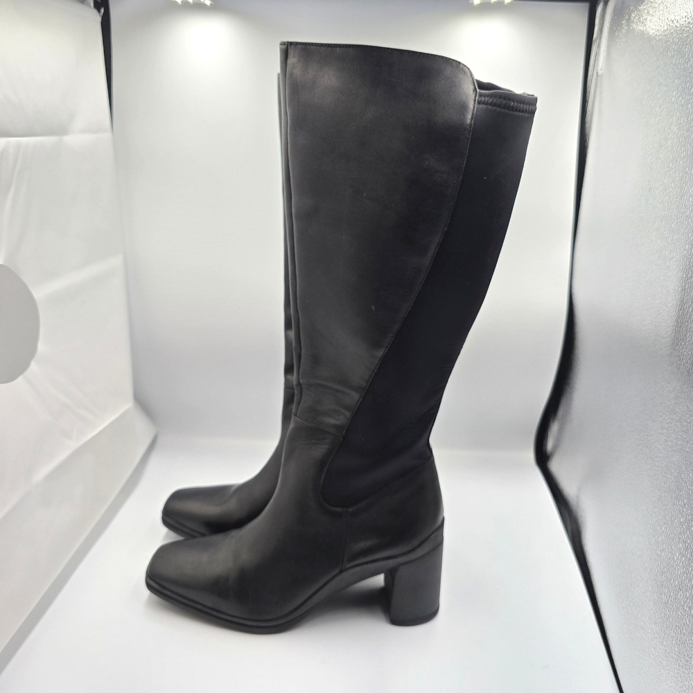 Weatherproof Black Knee-High Block Heel Boots